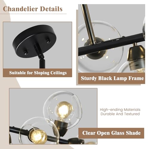 75'' Linear Chandeliers for Dining Room Extra Long Sputnik Chandelier