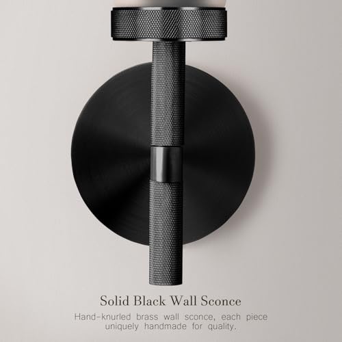 Bblack Knurled Wall Sconce 20"