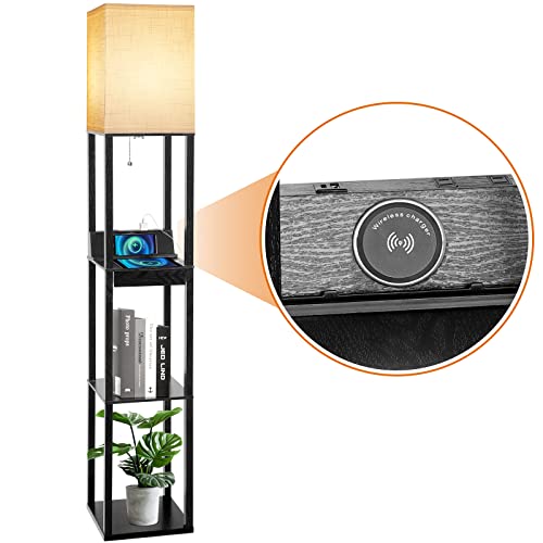 Floor Lamp with Shelves