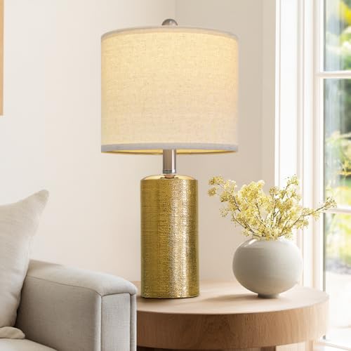 Small Table Lamps 20.25" Bedside Lamps Gold Table Lamp for Living Room