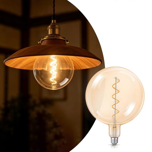Oversized Amber LED Edison Bulb 60 Watt Equivalent