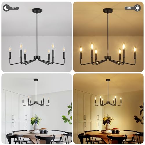 6 Light Black Farmhouse Chandelier