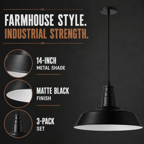 3 Pack Farmhouse Pendant Lights