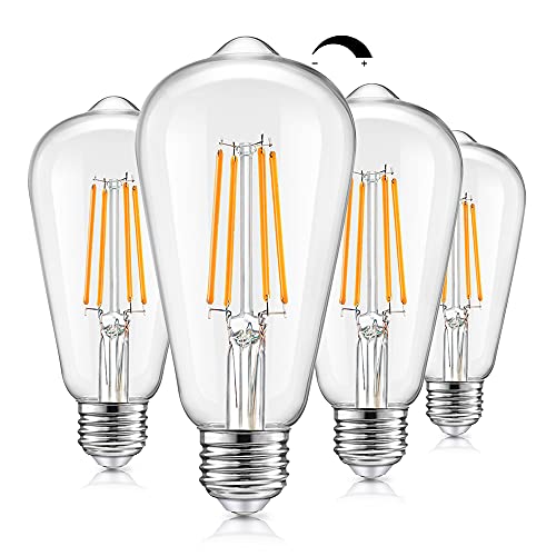 Vintage LED Dimmable Edison Light Bulbs 100W Incandescent Equivalent (4 Count)
