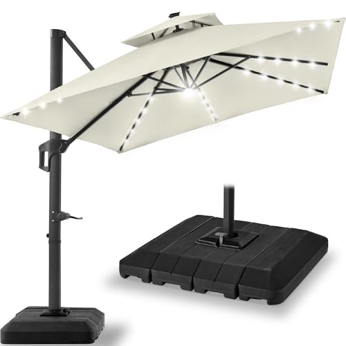 12x12ft LED Cantilever Patio Umbrella w