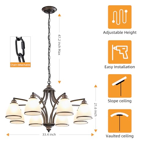 Rustic Chandeliers for Dining Room Farmhouse Chandelier With 8
