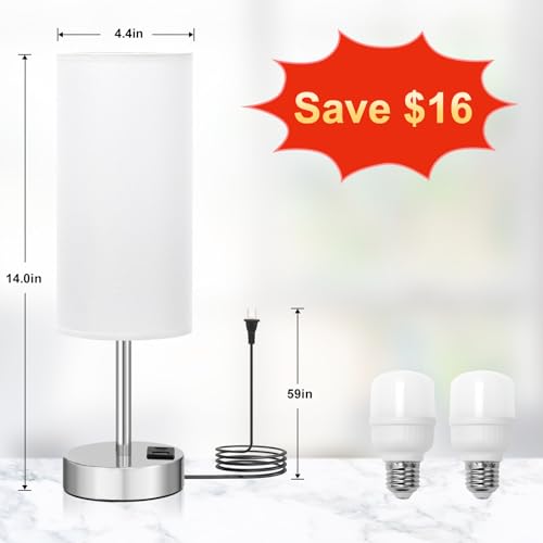 Touch Table Lamp for Bedroom Set of 2 (2 Count)