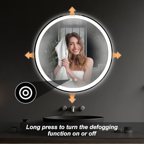 28 Inch Round LED Bathroom Mirror with Lights