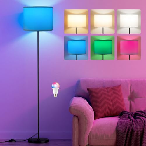 Floor Lamp for Living Room with Smart Light Bulb