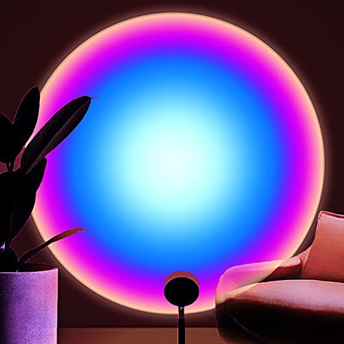 Sunset Lamp Projection Rotation Rainbow Projection Lamp Led Romantic Visual Led Light Network Red Light with USB Modern Floor Stand Night Light Living Room Bedroom Decor