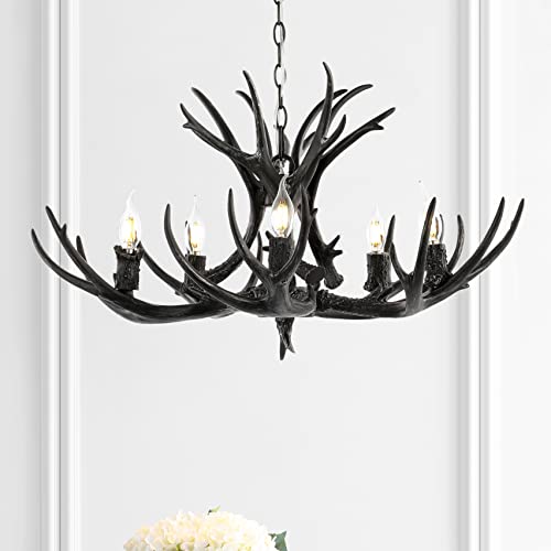 Eldora 5 Light Resin Antler Chandelier 30"