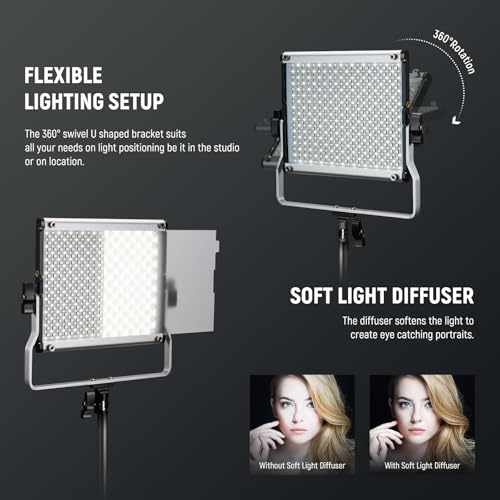 Upgraded RGB LED Studio Video Light with Tripod Stand