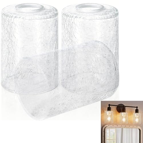 3Pcs Crack Finish Glass Lamp Shade (3 Count)