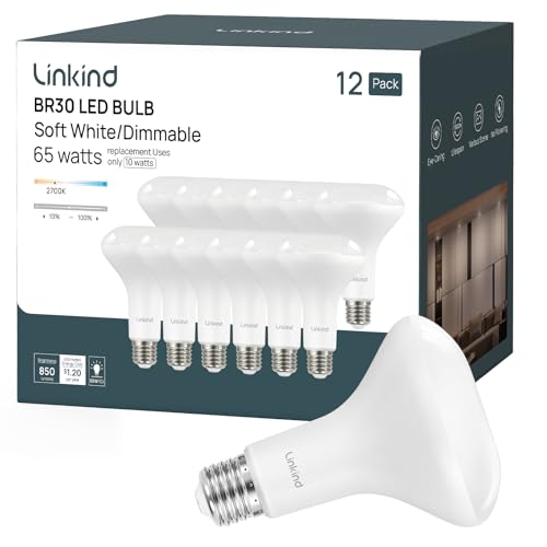12 Pack BR30 LED Flood Light Bulbs Indoor (12 Count)