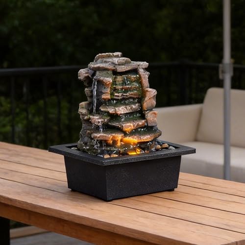 Meditation Waterfall Fountain with LED Lights