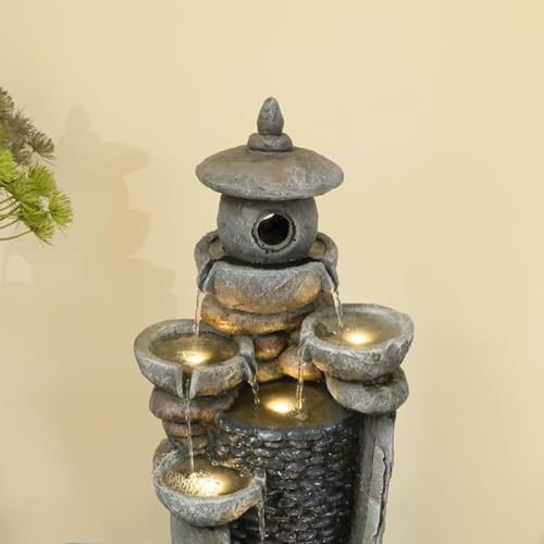 Zen Tiered Rock Water Fountain Outdoor