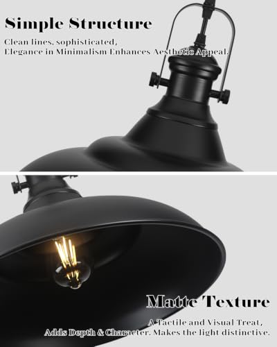 16 Inch Black Pendant Light