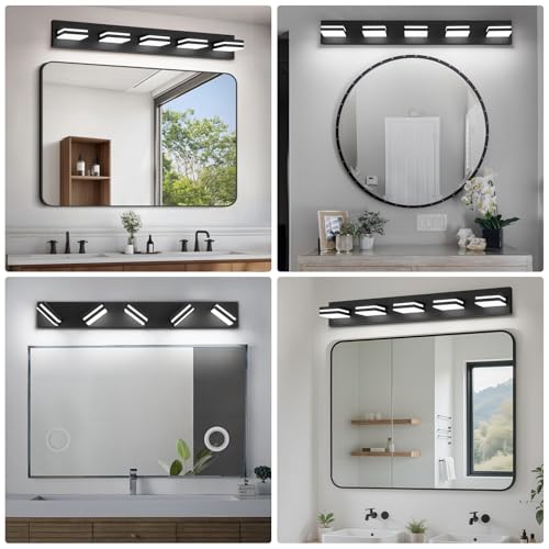 Modern LED Small Black Acrylic Bathroom Lights Fixtures 5
