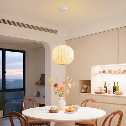 Globe Silk Pendant Light 11.8in Small