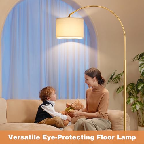 Dimmable Arc Floor Lamp with Remote