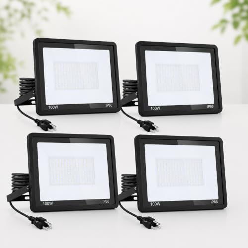 100W 4 Pack LED Flood Lights Outdoor (4 Count)