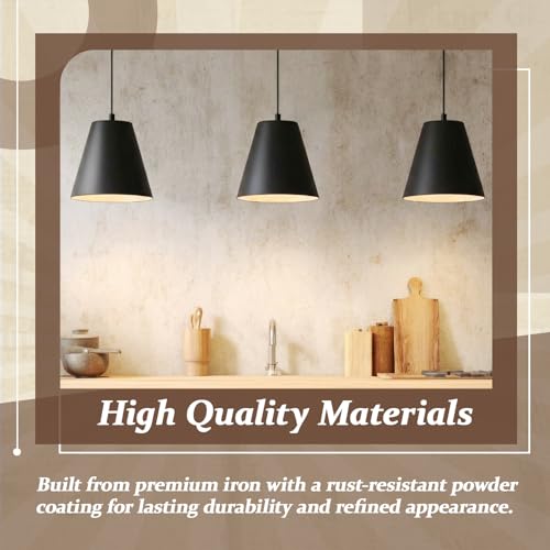 2 Pcs Black Cone Industrial Replacement Lamp Shades (2 Count)