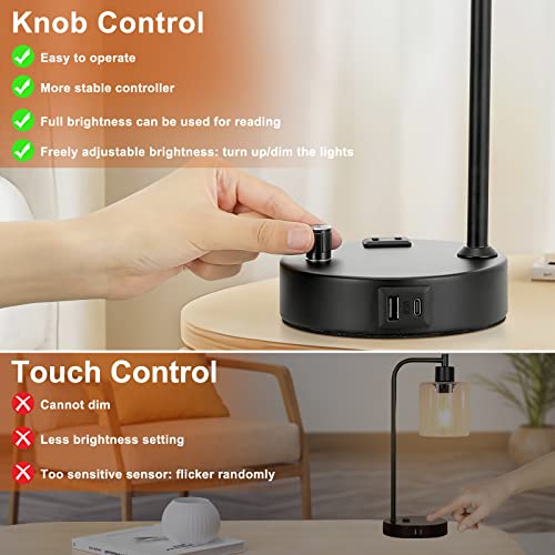 Industrial Nightstand Lamps for Bedrooms Set of 2 (2 Count)