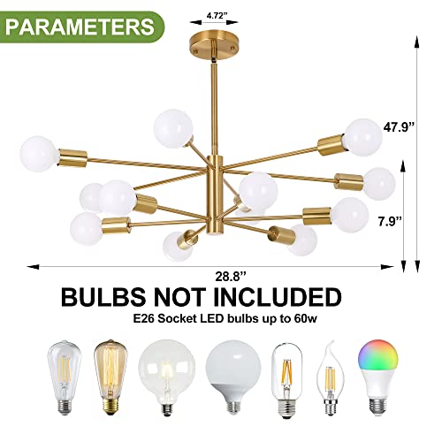 12 Light Modern Sputnik Chandelier