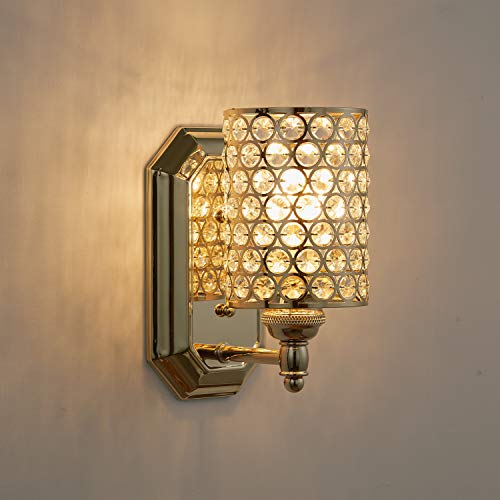 Crystal Wall Sconce Champagne Dry&Wet Dual Use 2 Pack 1 Light UL Certified (2 Count)