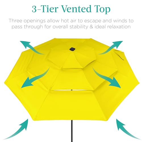 10ft 3 Tier Solar Patio Umbrella