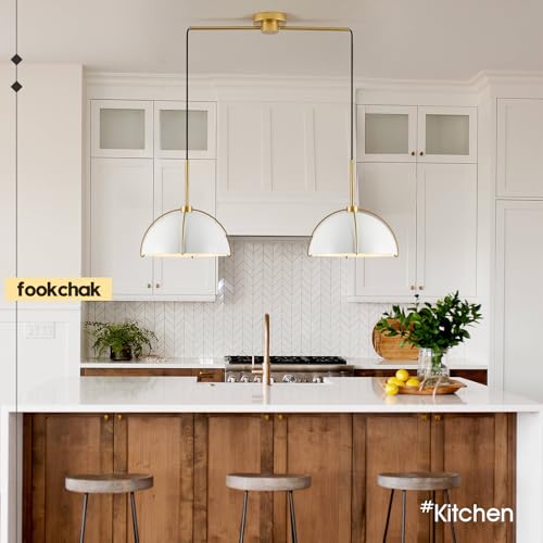 Contemporary White Gold Pendant Light Over Table 2