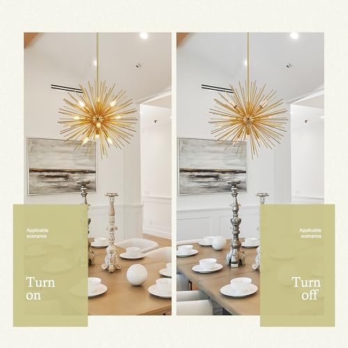 24" Gold Sputnik Chandelier 9