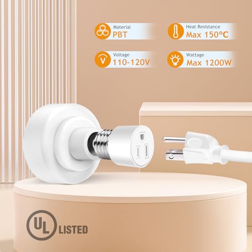 10 Pack Light Socket Outlet Adapter (10 Count)