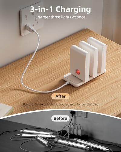 6 Pack Motion Sensor Night Lights with Charging Station (6 Count)