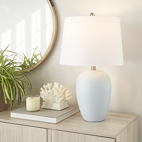 Home 23" Coastal Blue Ceramic Pot Table Lamp for Bedroom