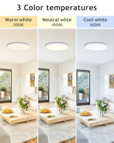 4PACK Flush Mount LED Ceiling Light Fixture White (4 Count)