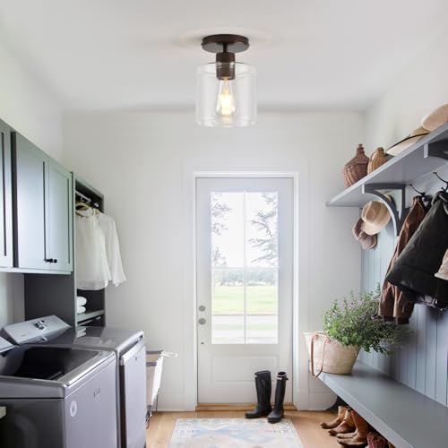 Oil Rubbed Bronze Semi Flush Mount Ceiling Light (2 Count)