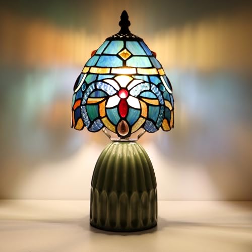 Tiffany Stained Glass Mushroom Table Lamp 12.5 Inch