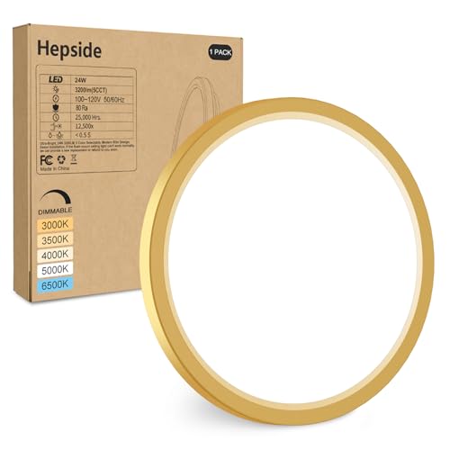 LED Flush Mount Ceiling Light Fixture Golden