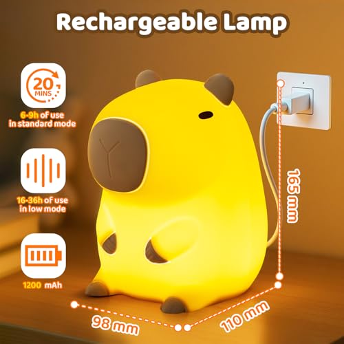 Huggwaii Squishy Capybara Night Light for Kids