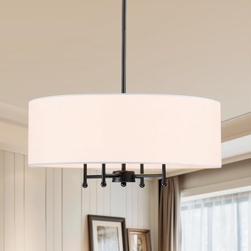 20" Black Drum Chandelier