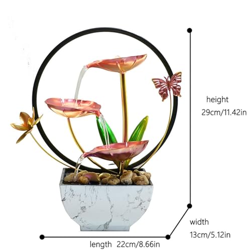 11'' H Pink Indoor Desktop Tableop Fountain Decoration