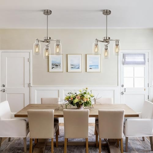 3 Light Brushed Nickel Modern Pendant Light