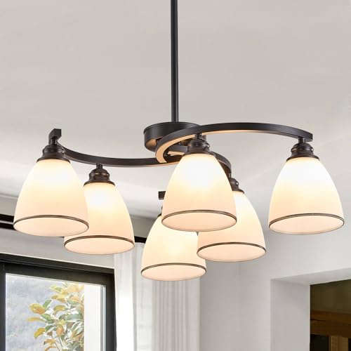 6 Light Modern Chandelier Light Fixture for Dinner Room (6 Count)
