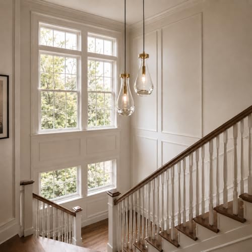 Modern Gold Teardrop Pendant Light (Gold / 2-Light)