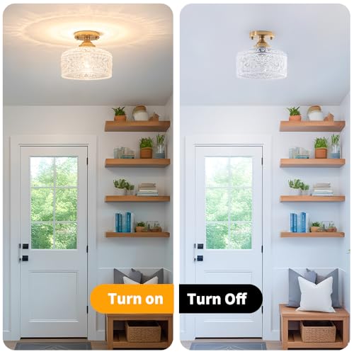 Gold Semi Flush Mount Ceiling Light