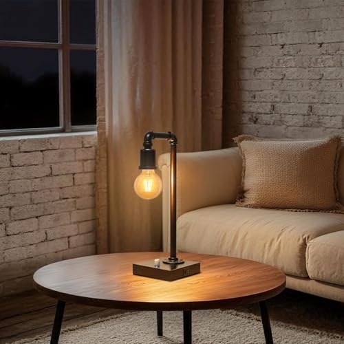 Industrial Table Lamp with Water Pipe Design