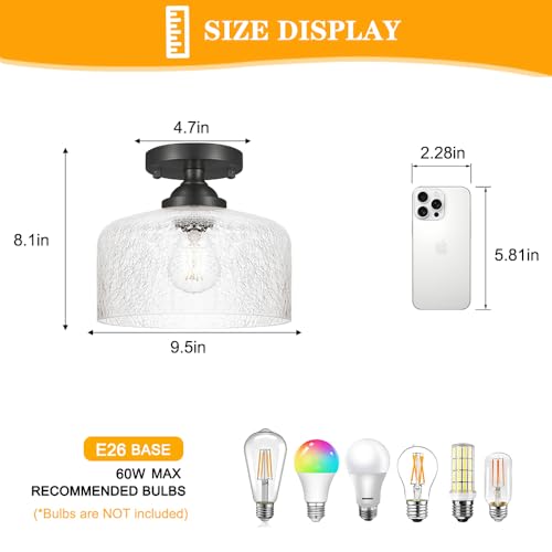 Small Semi Flush Mount Ceiling Light Fixture