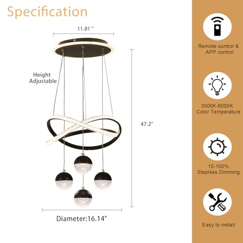 Modern Black LED Chandeliers