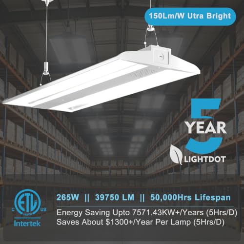 1 Pack 4FT 265W LED High Bay Light 39750LM High Bay Shop Light